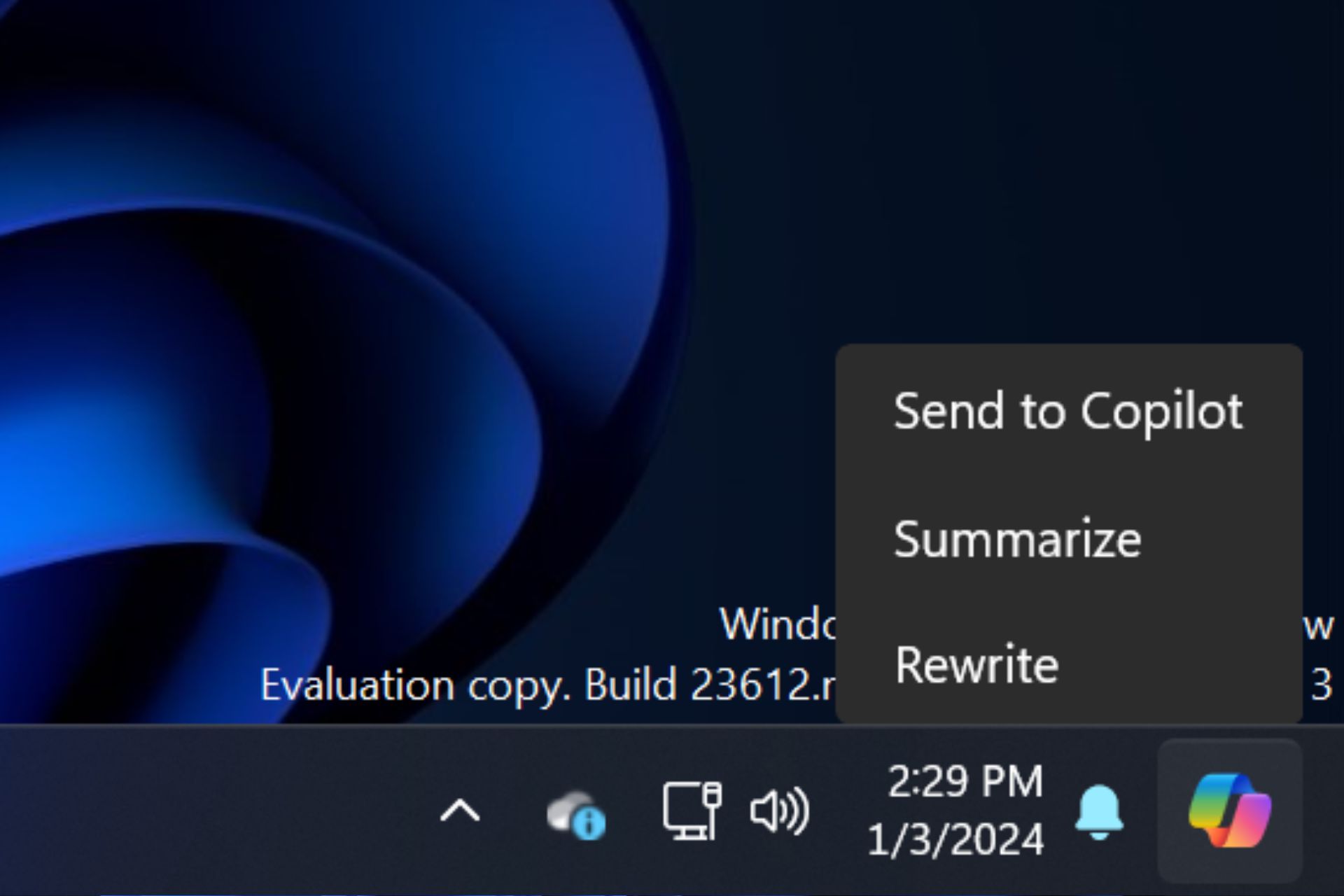 Windows Copilot summarize