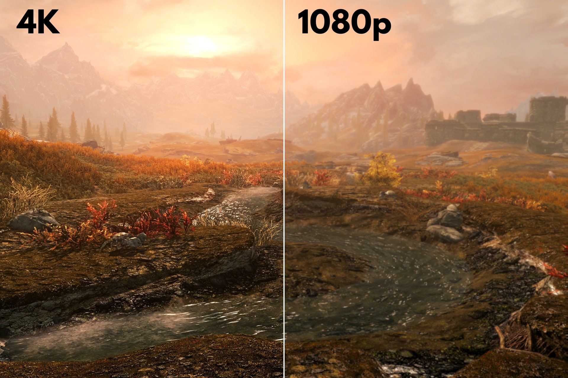 4K and 1080p as seen in Skyrim