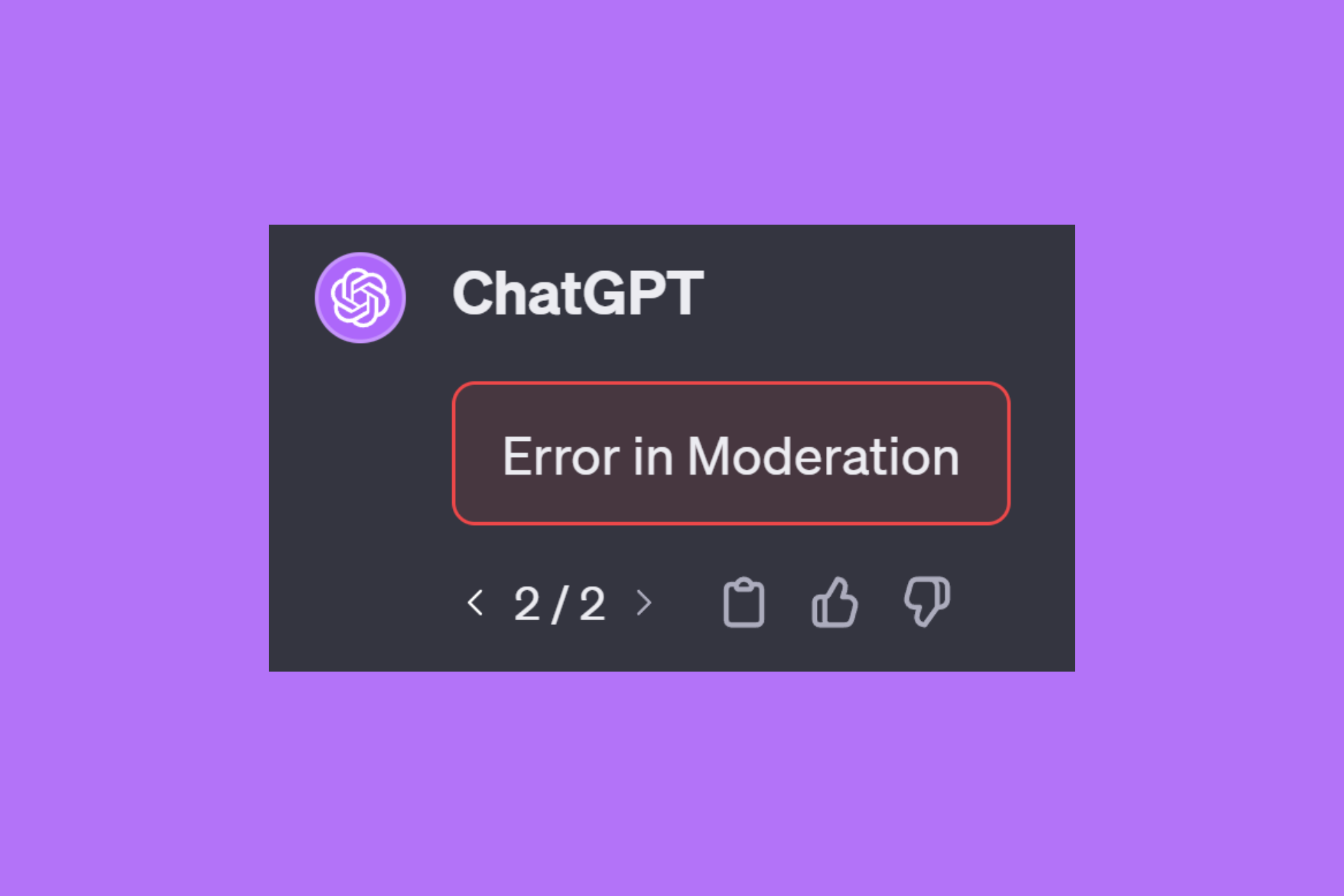 error in moderation chatgpt