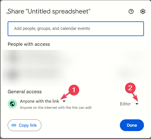 Anyone with the link - Give Edit Access to Google Sheets