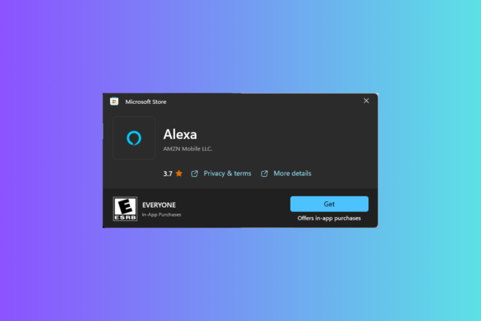 Amazon Alexa is no longer on the Microsoft Store, but you can still Get it