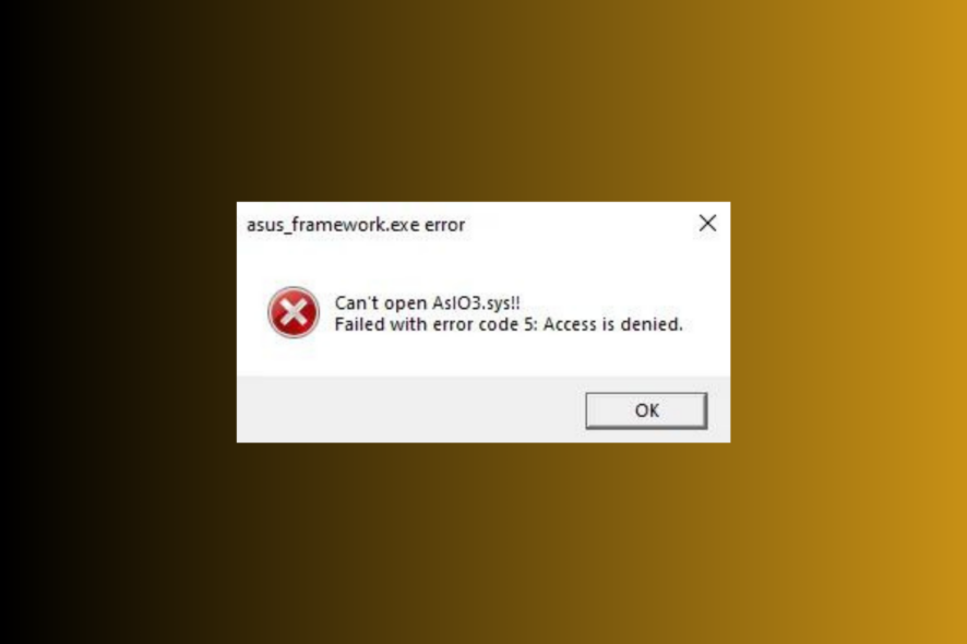 can't open asio3.sys