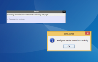 fix failed to start emsigner service