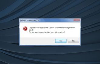 fix logon balancing error 88 in SAP GUI