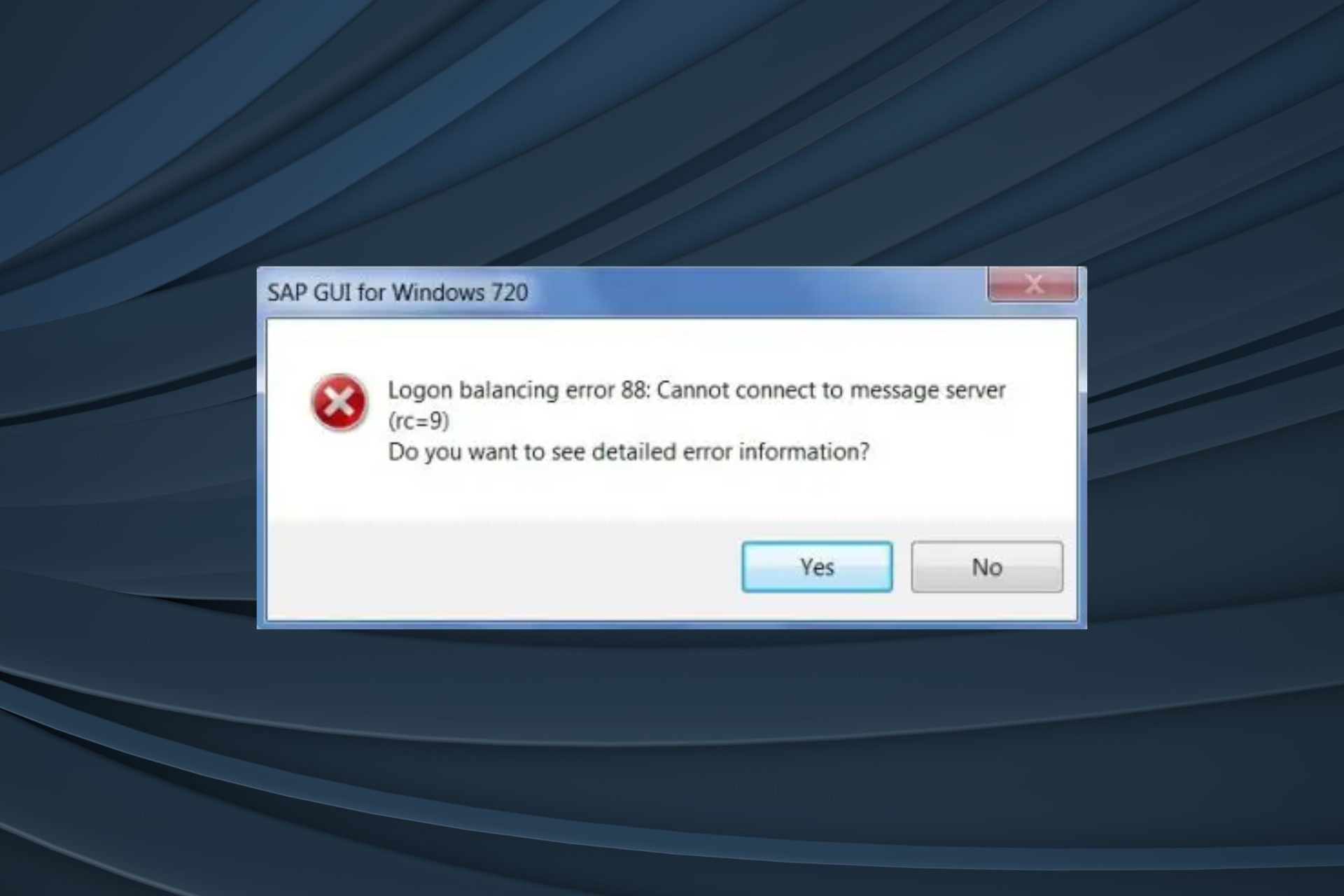 fix logon balancing error 88 in SAP GUI