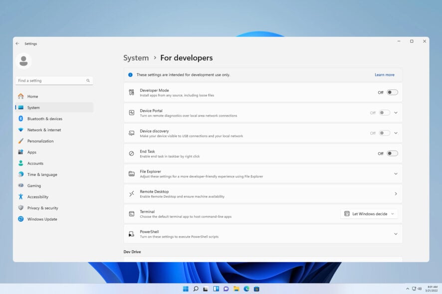 windows 11 developer mode