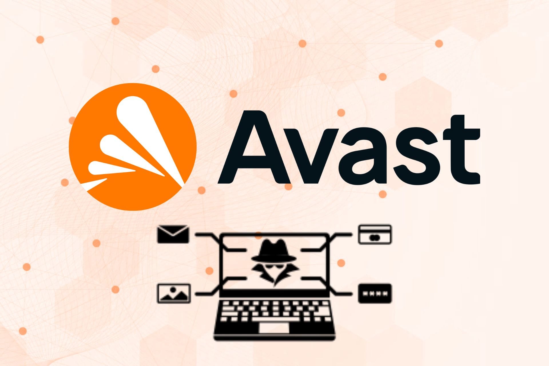 Avast next to a symbol of data stealing