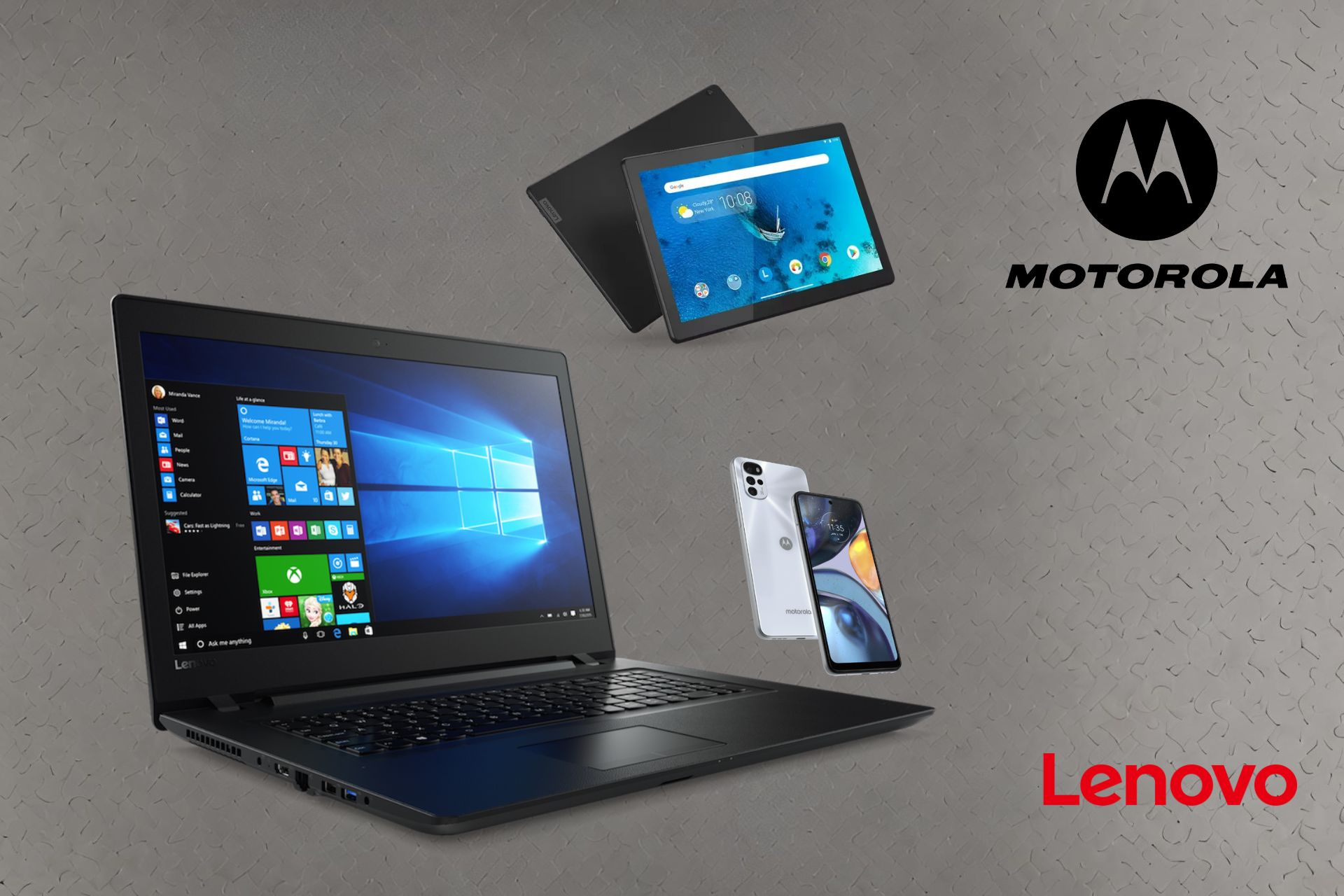 Smart Connect tool featured by showing a laptop and a tablet from Lenovo and a phone from Motorola