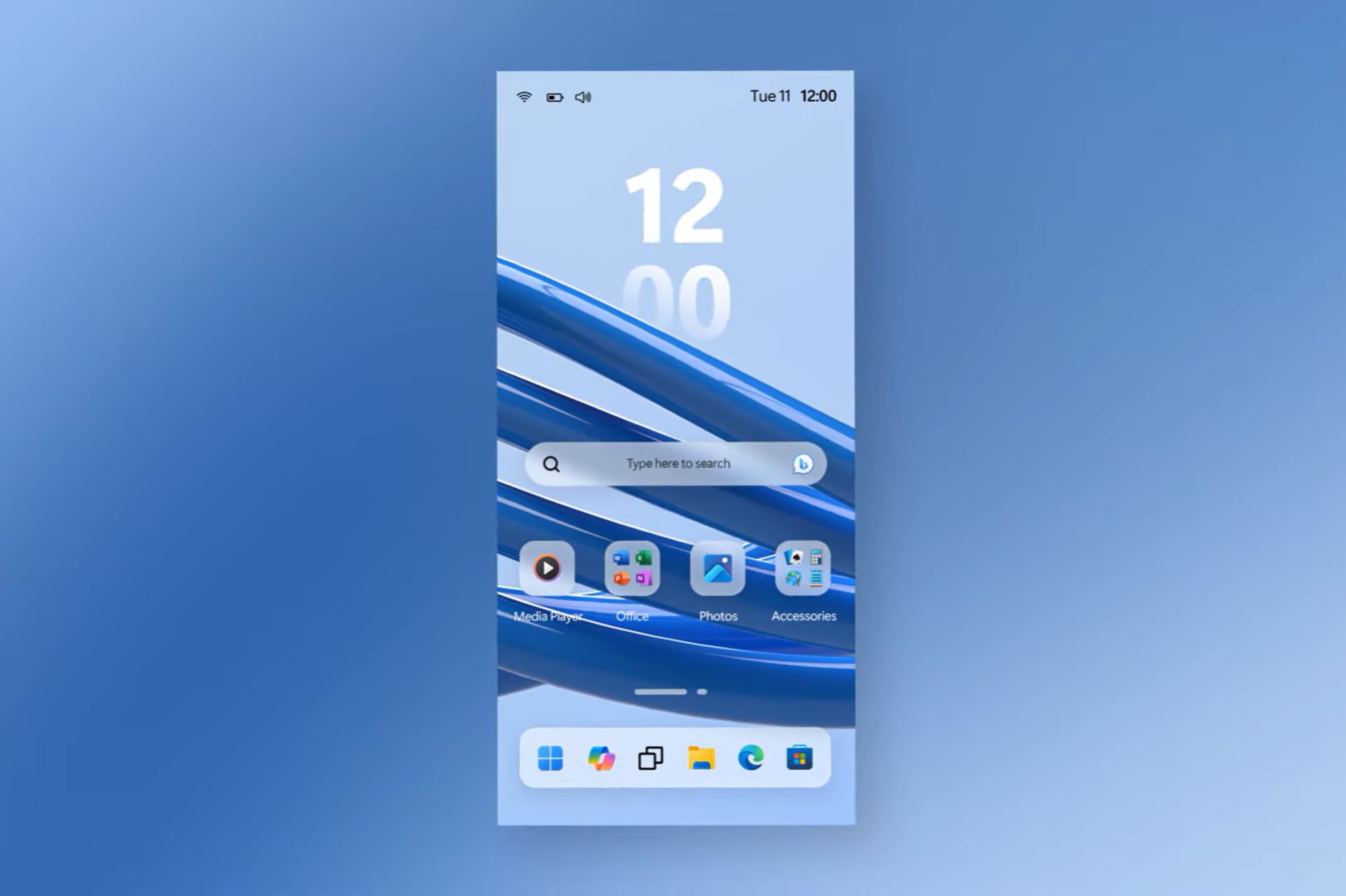 Reimagined Windows 12 Mobile concept