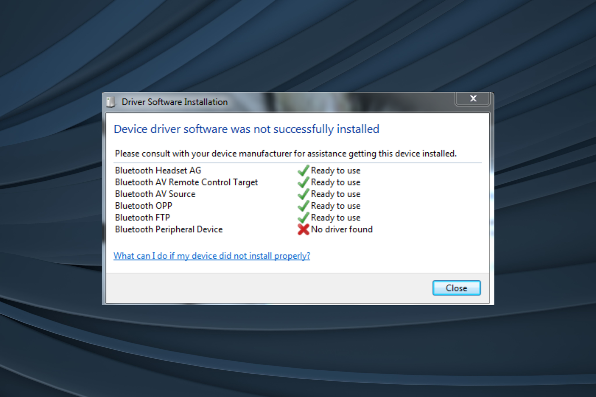 download and install bluetooth peripheral device driver for windows 7