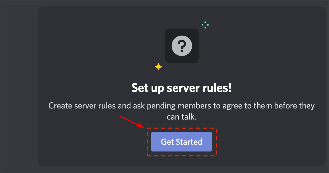 get started with server rules on discord
