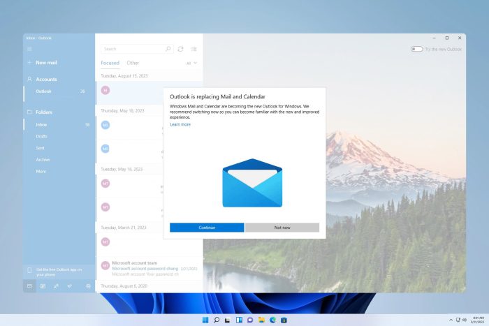 mail and app outlook