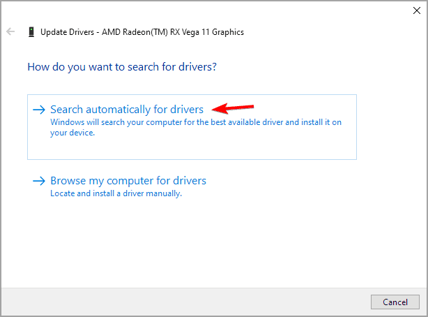 search automatically for drivers