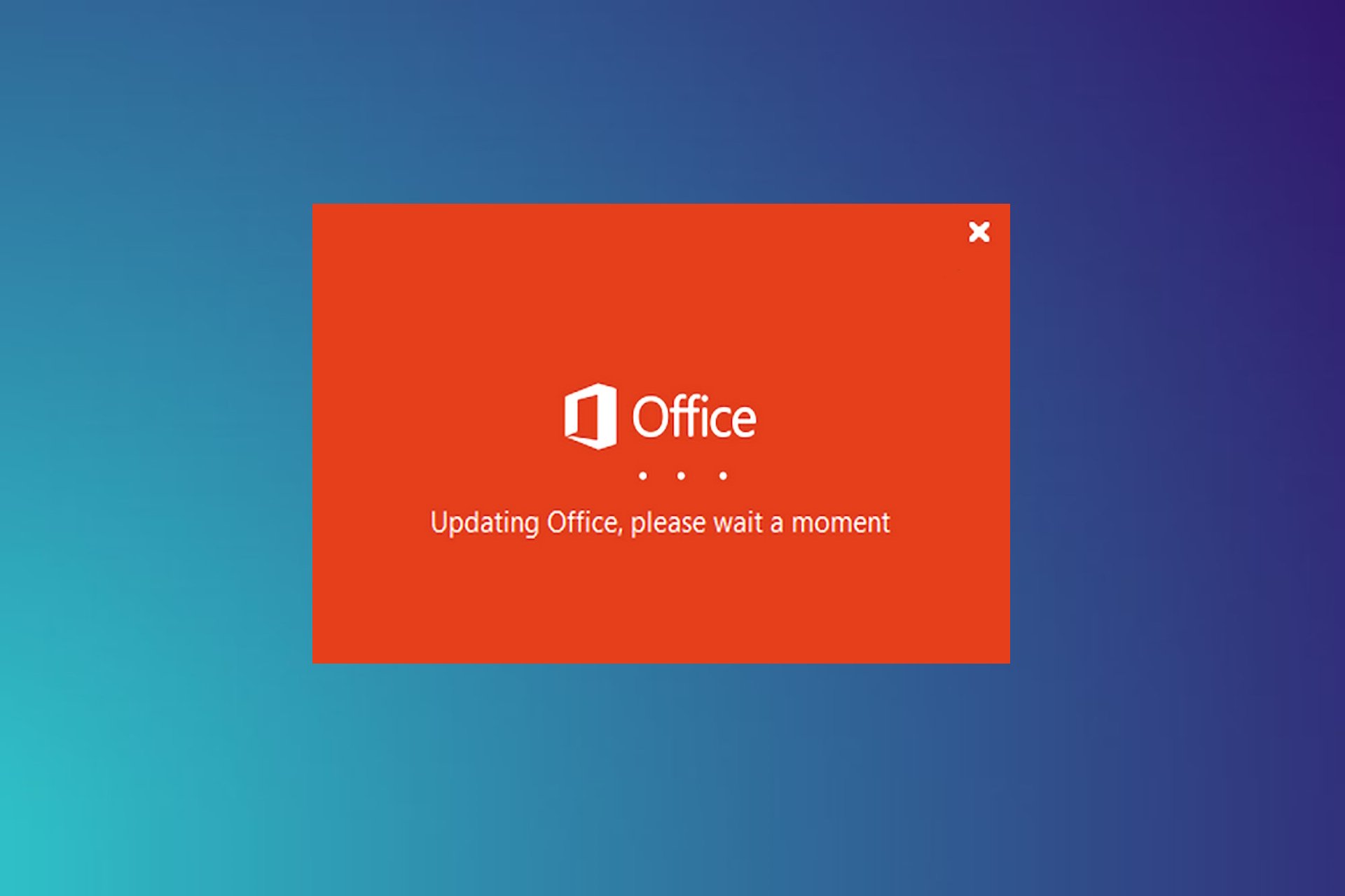 Updating office please wait a moment