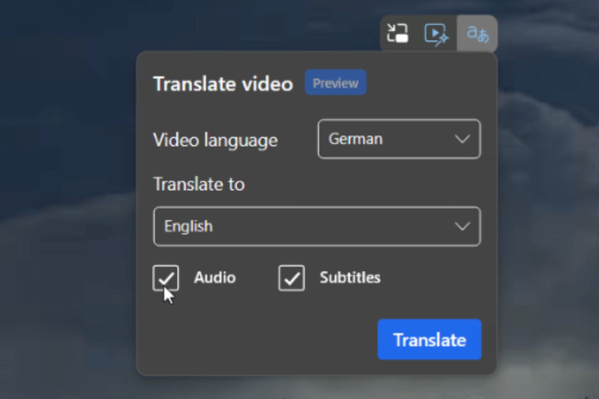 Microsoft Edge translation