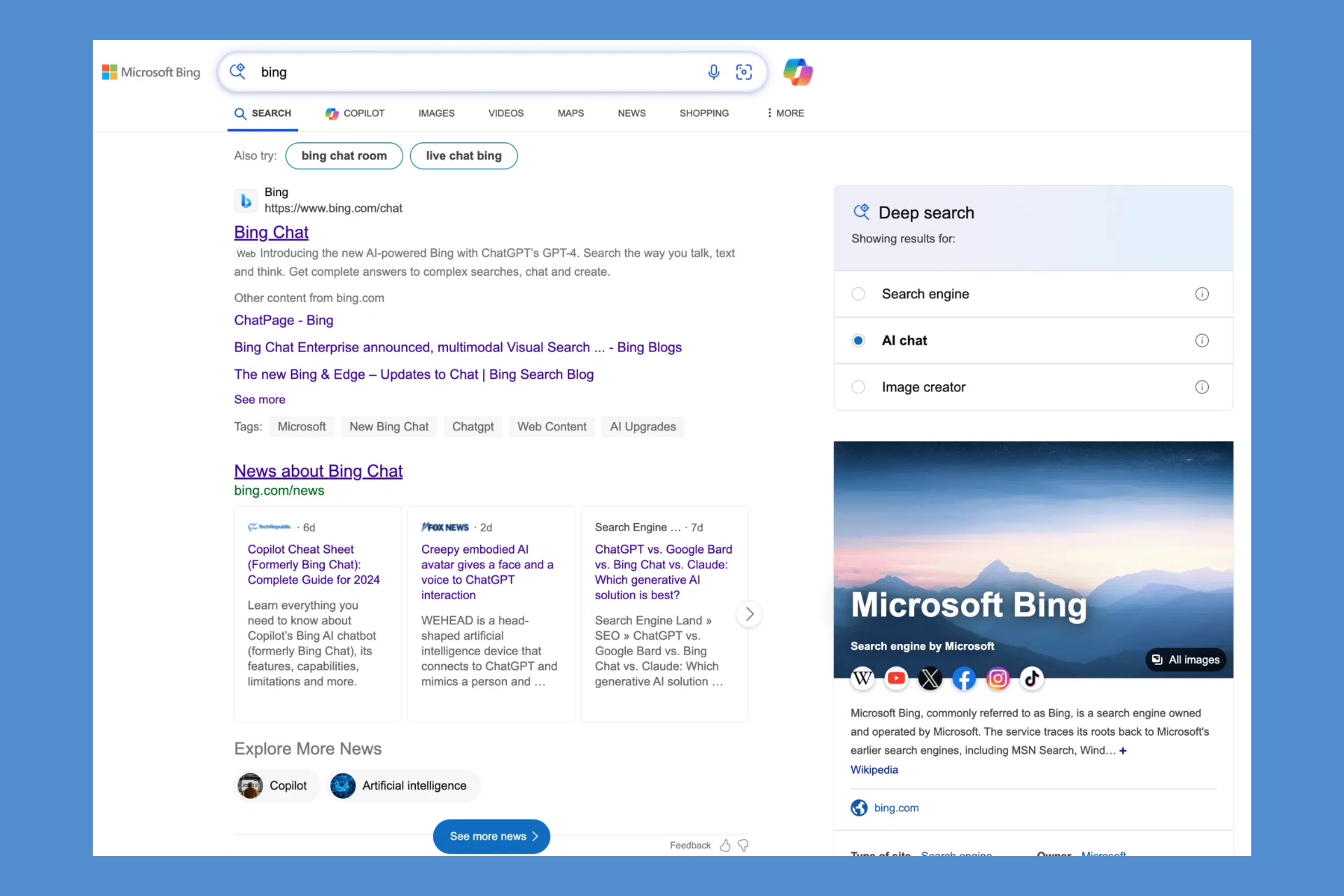 Bing’s Deep Search is back, offering AI help for enhanced results