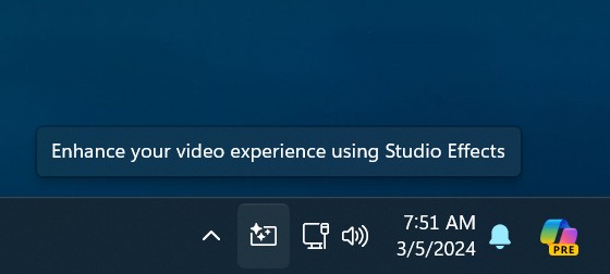 Windows Studio Effects