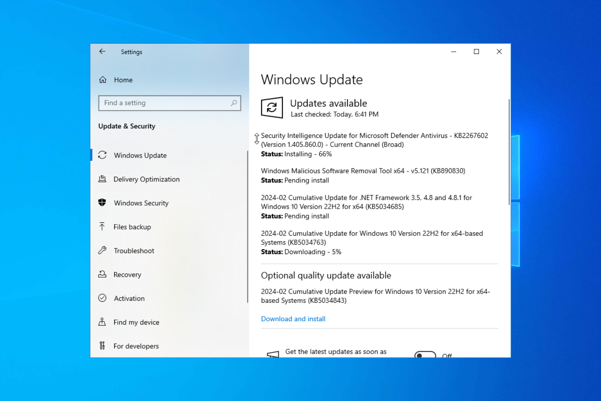 Microsoft released Windows 10 KB5034843 with new changes and improvements