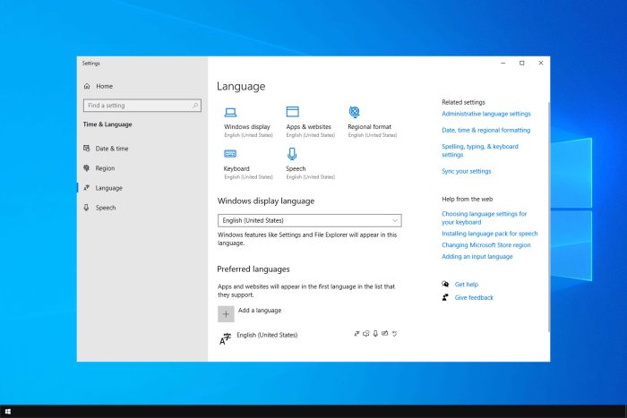 uninstall language pack windows 10