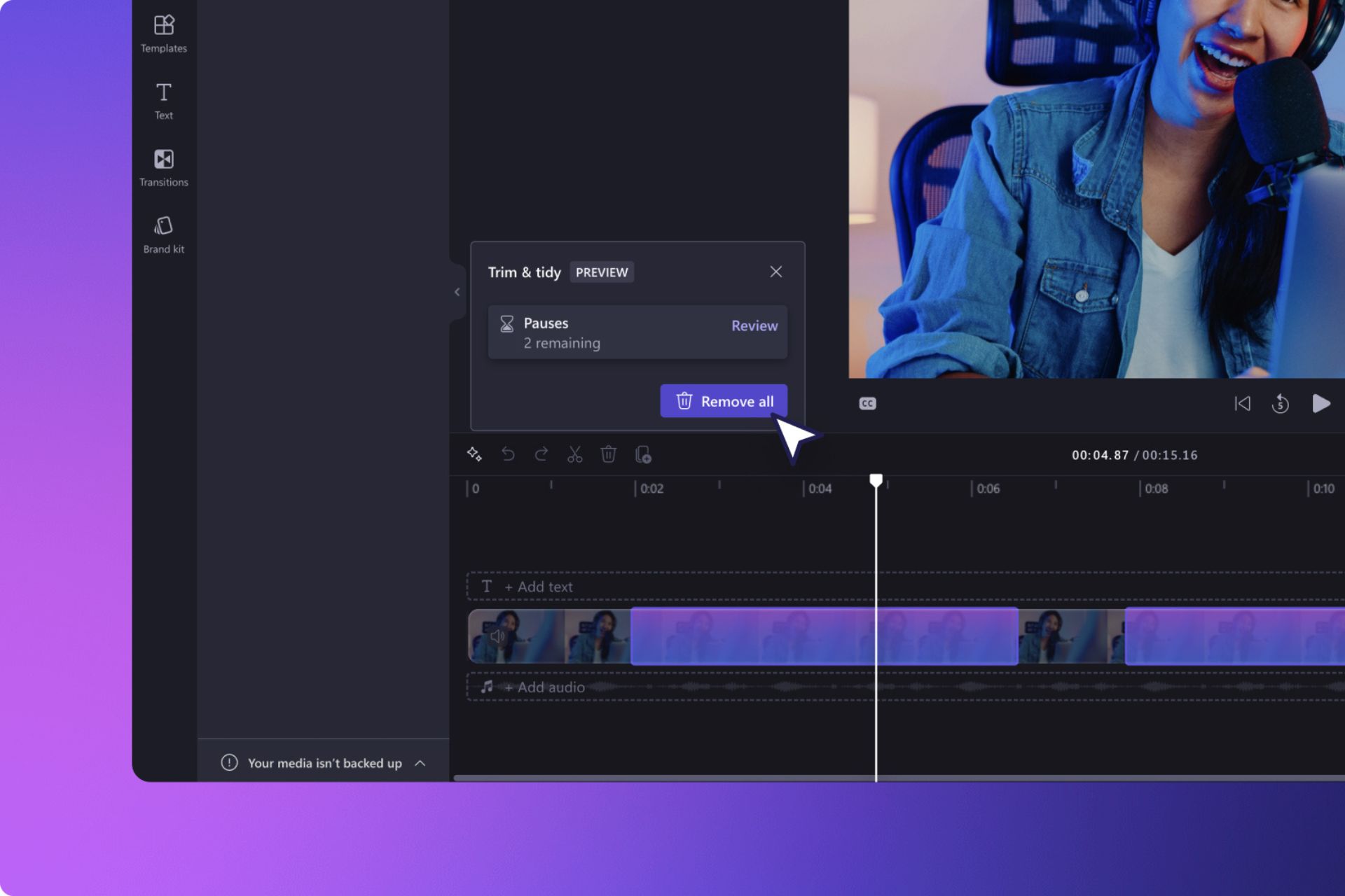 Microsoft Clipchamp is now capable of automatically cleaning long videos