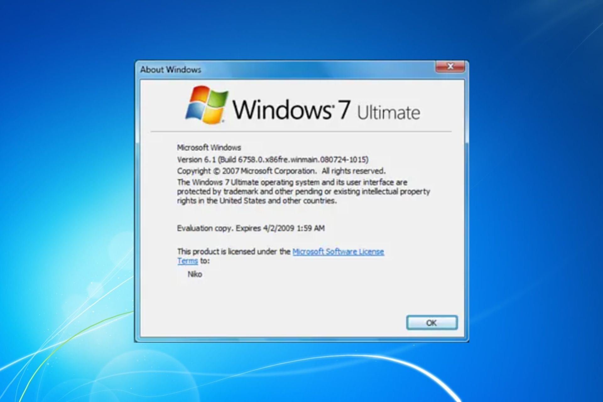 Windows 7 Milestone 3 Build 6758