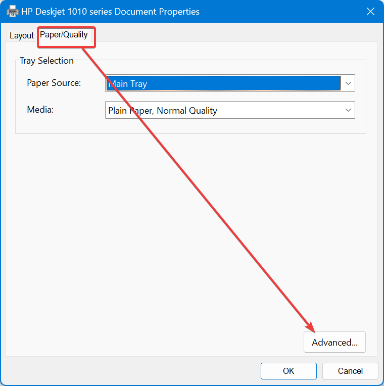 advanced printing properties