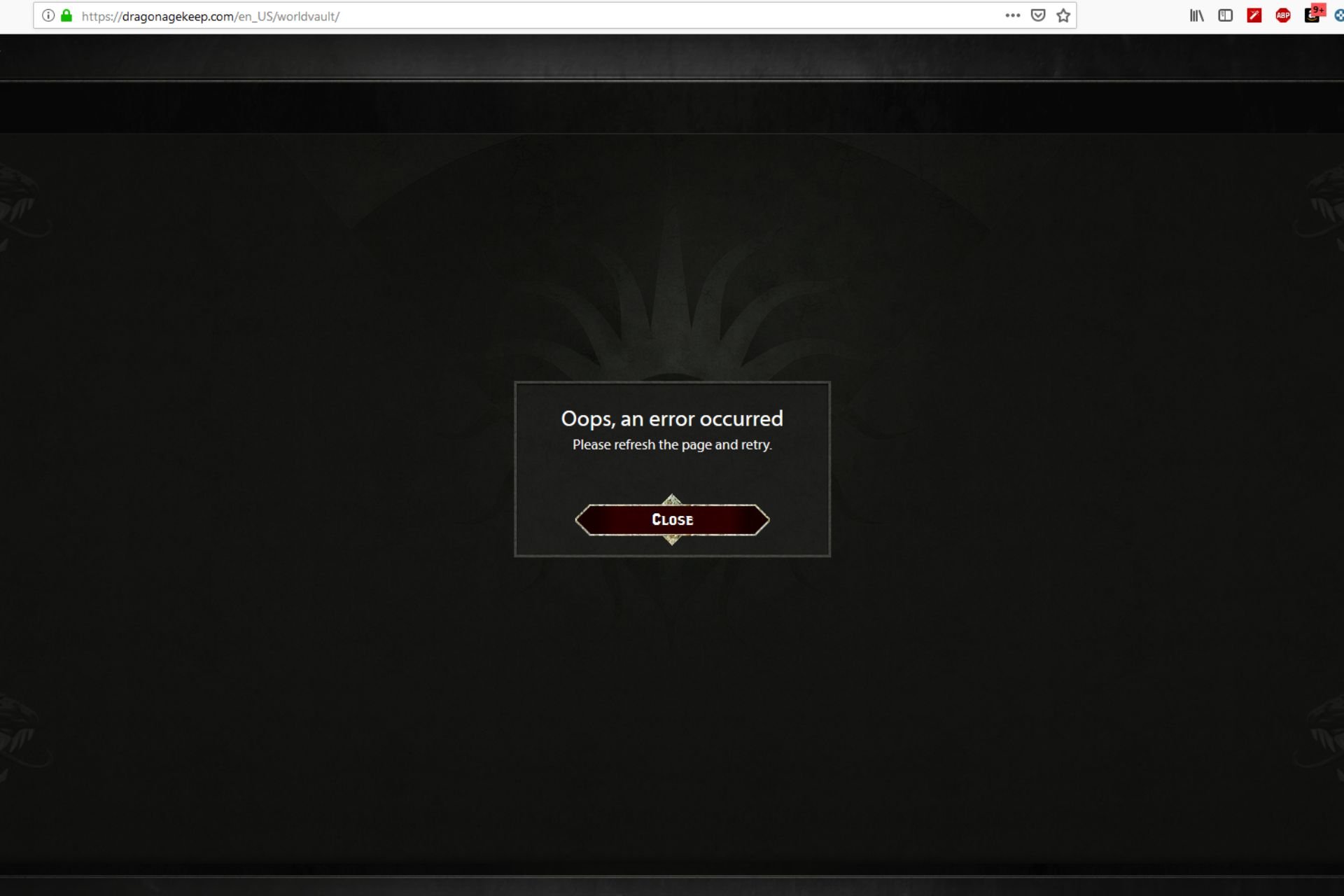 Solved: Dragon Age Oops an Error Occurred