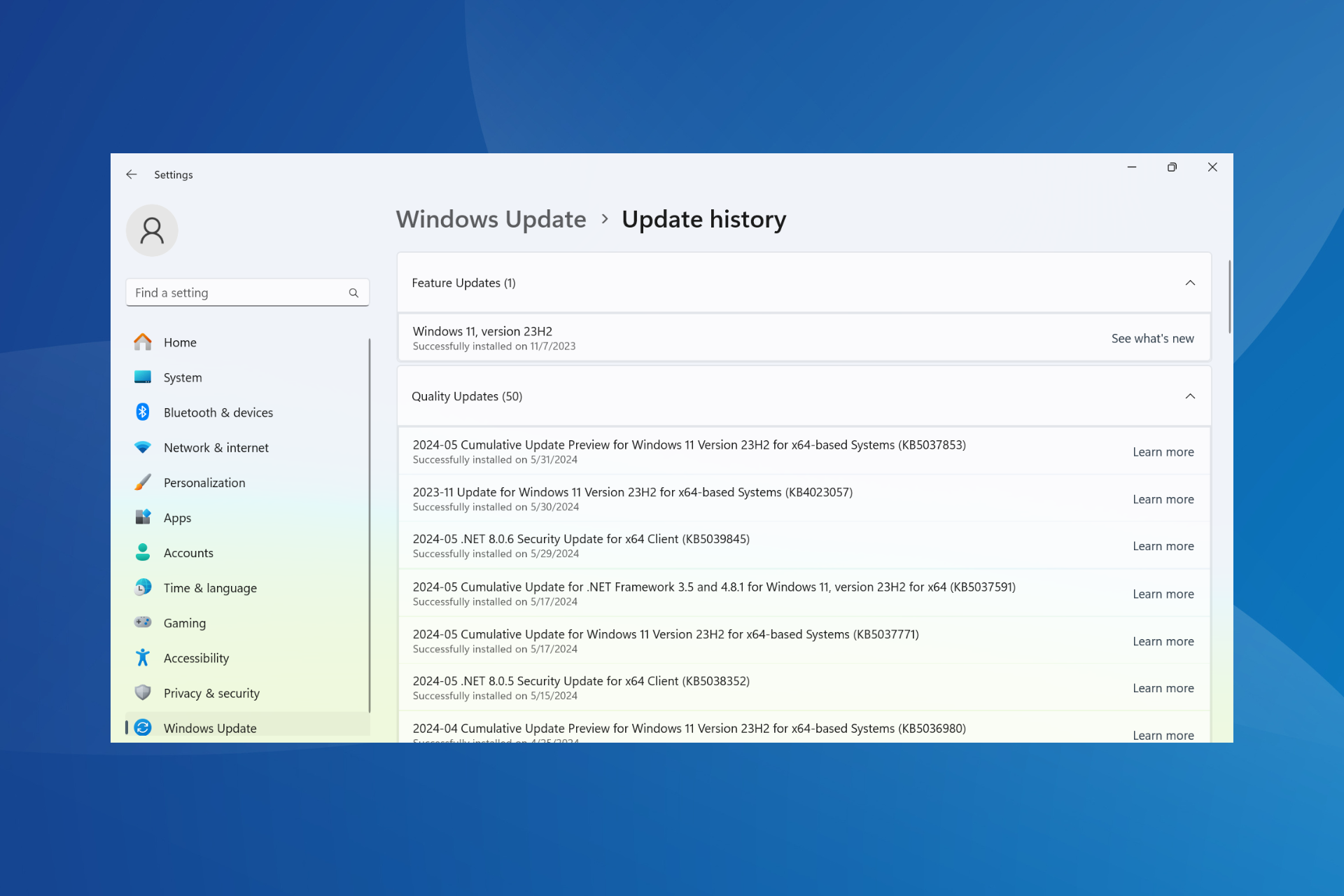 Windows 11 KB5037853 taskbar issues
