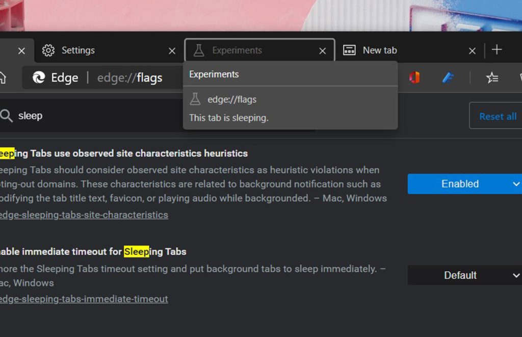 Microsoft Edge looks to reduce memory drain with Sleeping Tabs feature