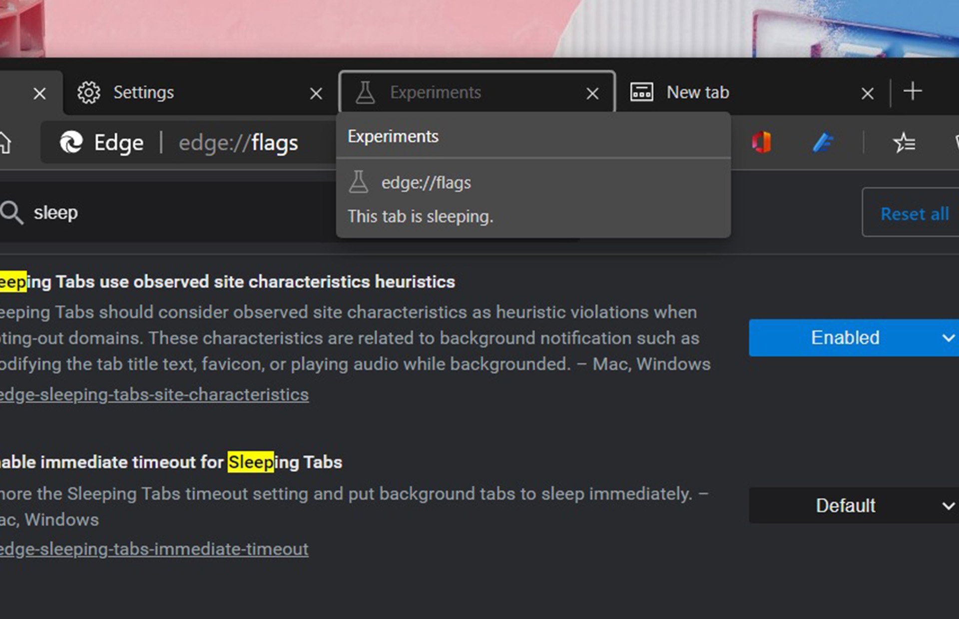 Microsoft Edge - Sleeping Tabs v.125