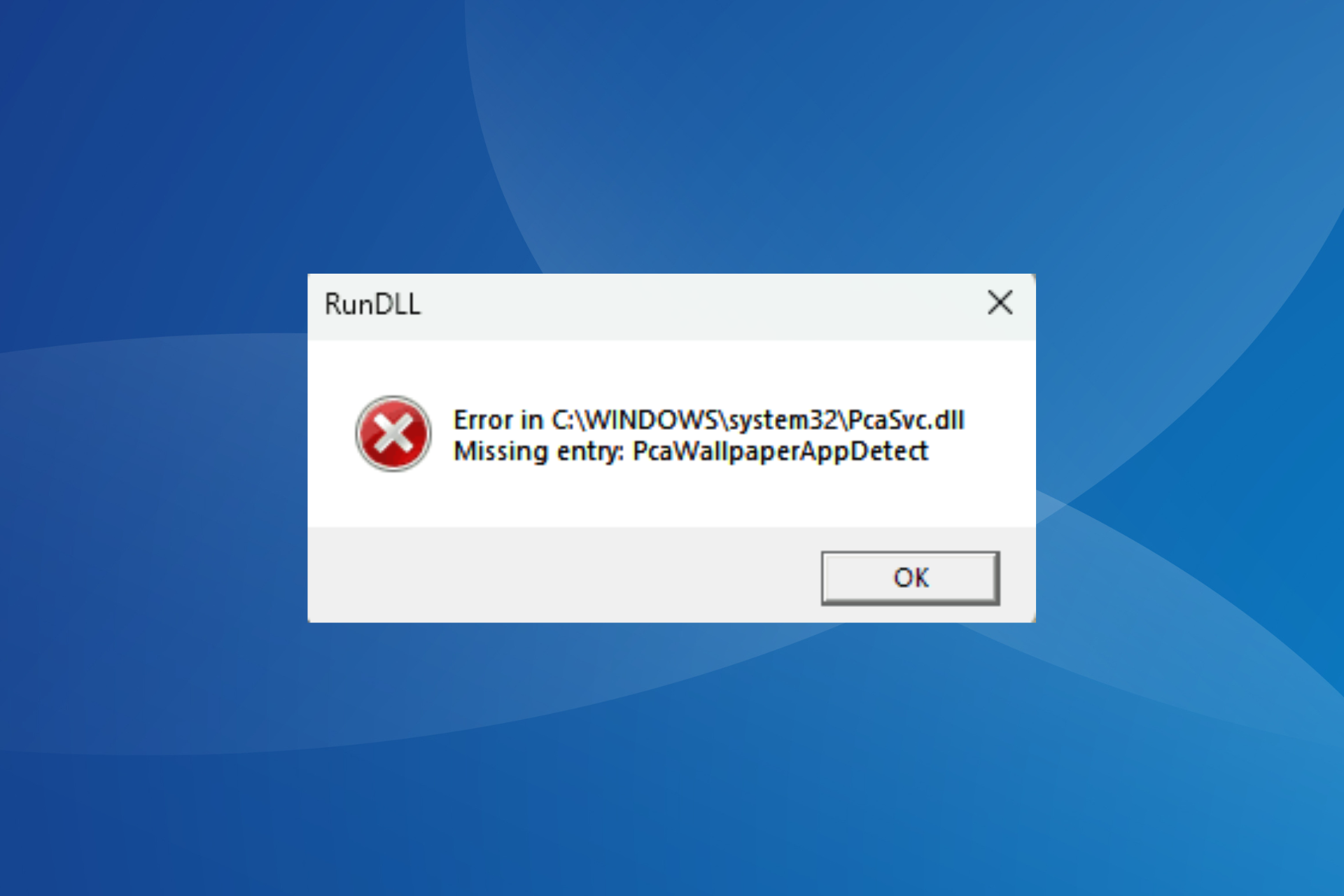 PcaWallpaperAppDetect error Windows 11 24H2