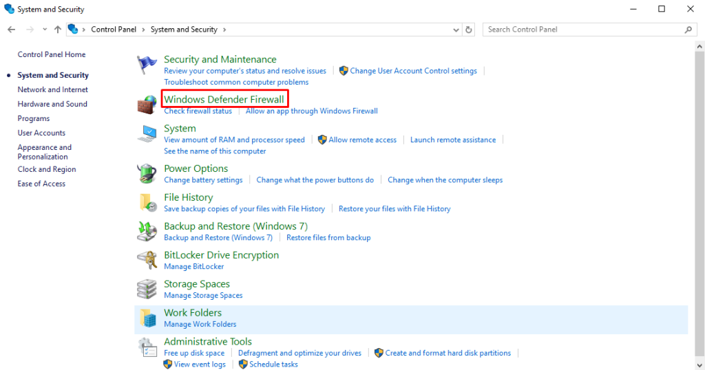 Windows Defender Firewall