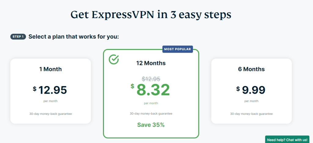 ExpressVPN pricing