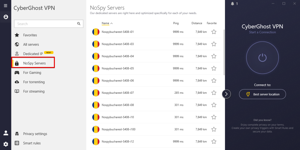 NoSpy servers