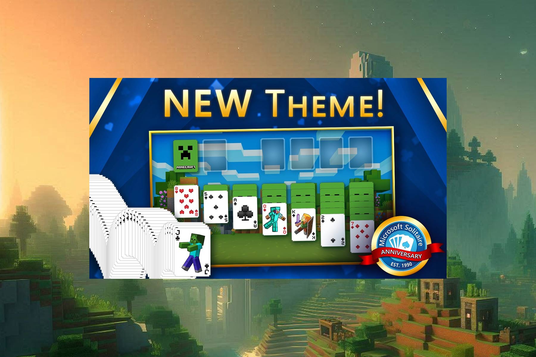 Microsoft Solitaire gets a Minecraft theme in the latest collaboration