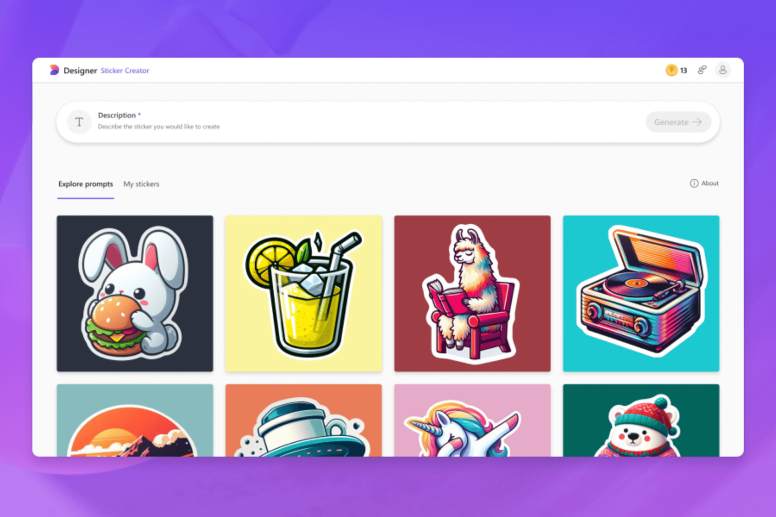 Microsoft Designer: Create customized stickers with Sticker Creator