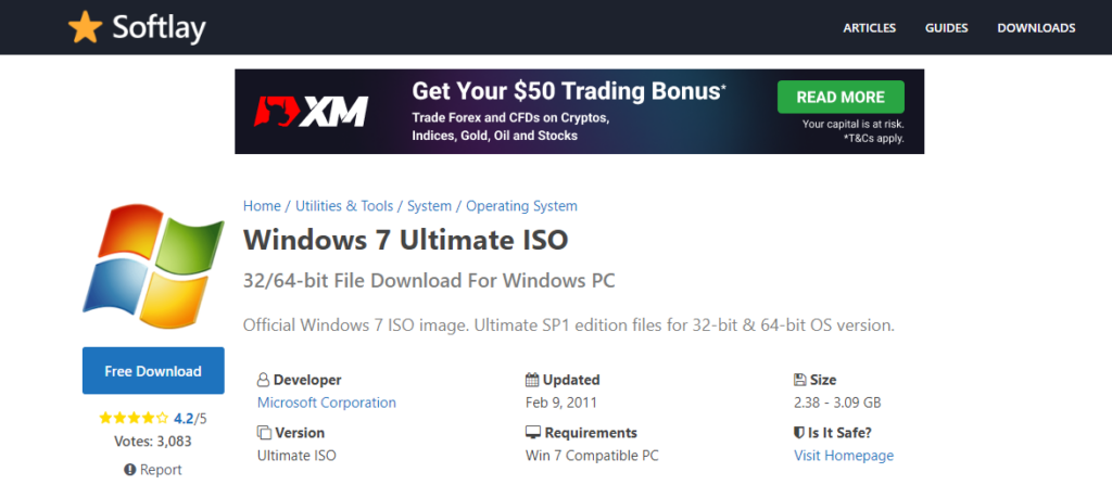 Download the Windows 7 ISO file.