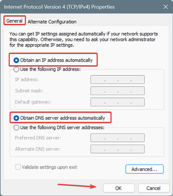 automatic DNS and IP selection to fix network connection issues in windows 11