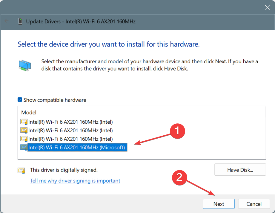 install generic driver to fix network connection issues in windows 11