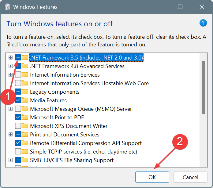 install .NET framework to fix synctoy exception during preview