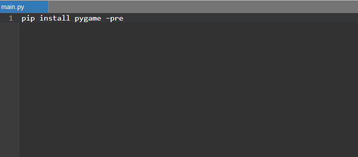 pip install pygame –pre