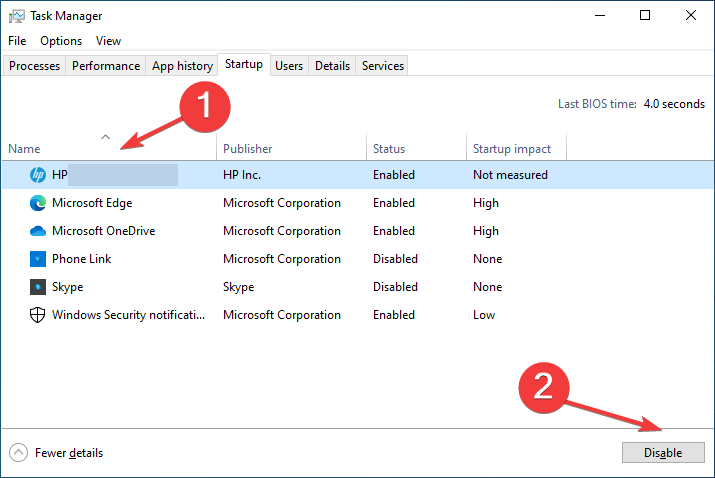 disable startup apps for caps lock display on screen windows 10