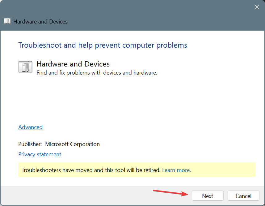 hardware and devices troubleshooter to fix nvidia code 45 windows 11