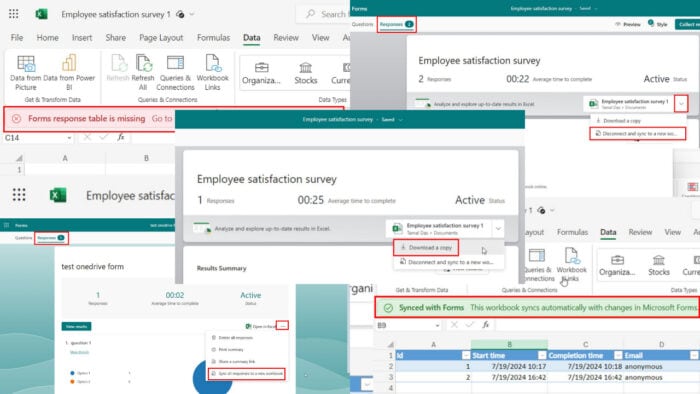 Microsoft Forms Not Updating Excel