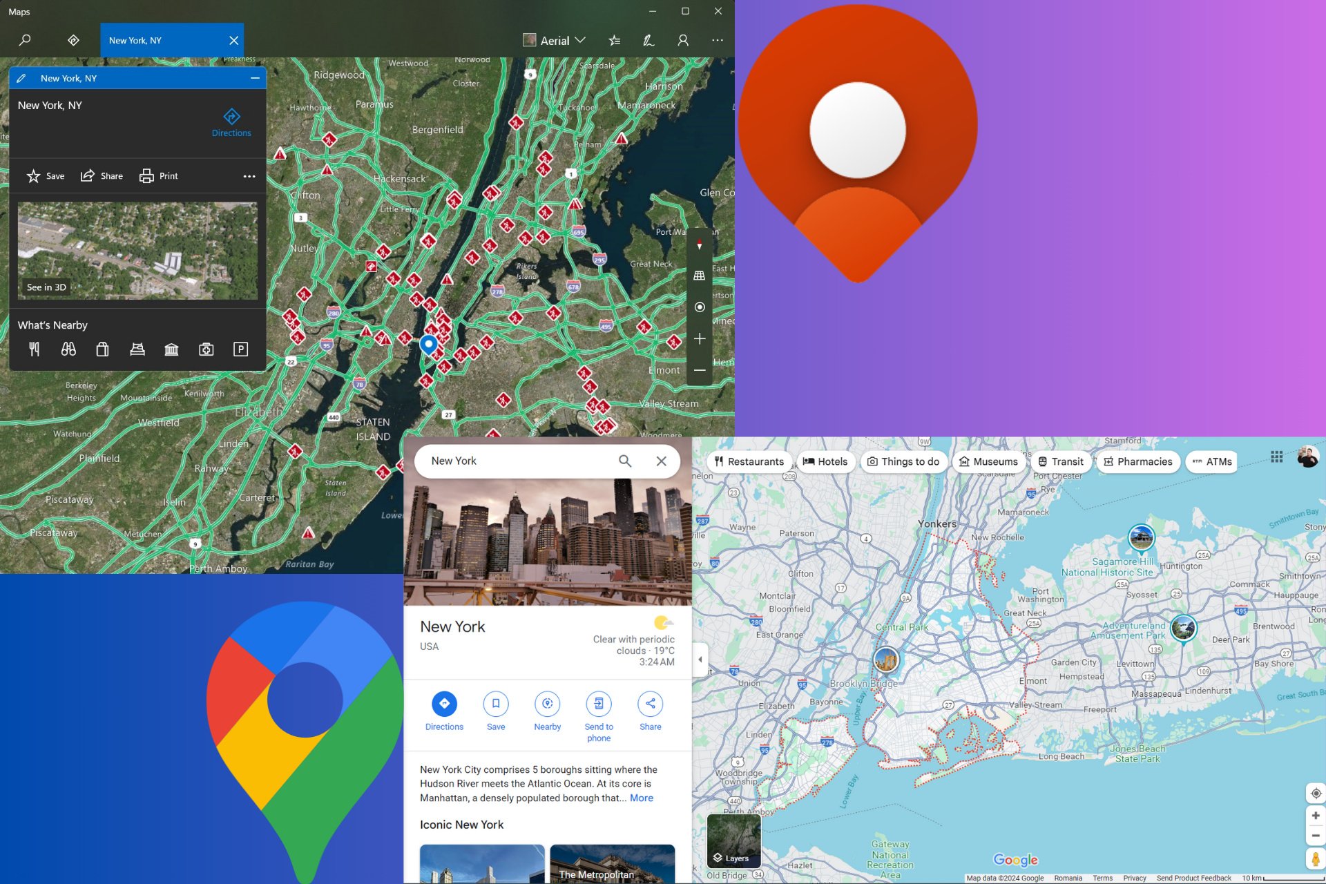 Windows Maps vs Google Maps comparison