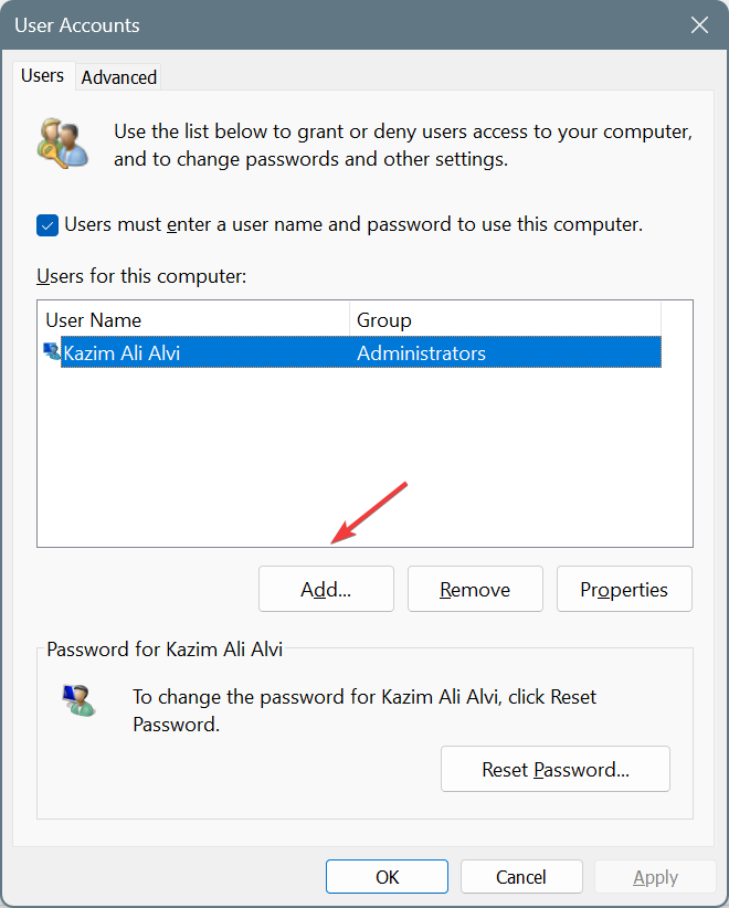 adicionar perfil de usuário para corrigir dispositivos e impressoras congelando o Windows 10