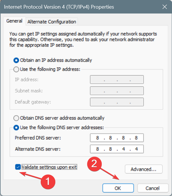 Google's DNS to fix notion windows app not working