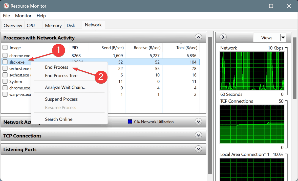 end process to decrease buffering when streaming