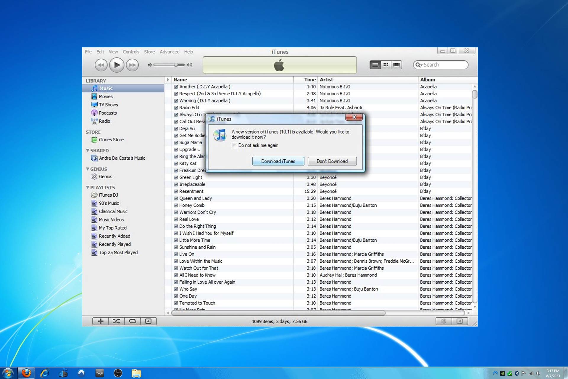 how to transfer music from ipod to itunes windows 7