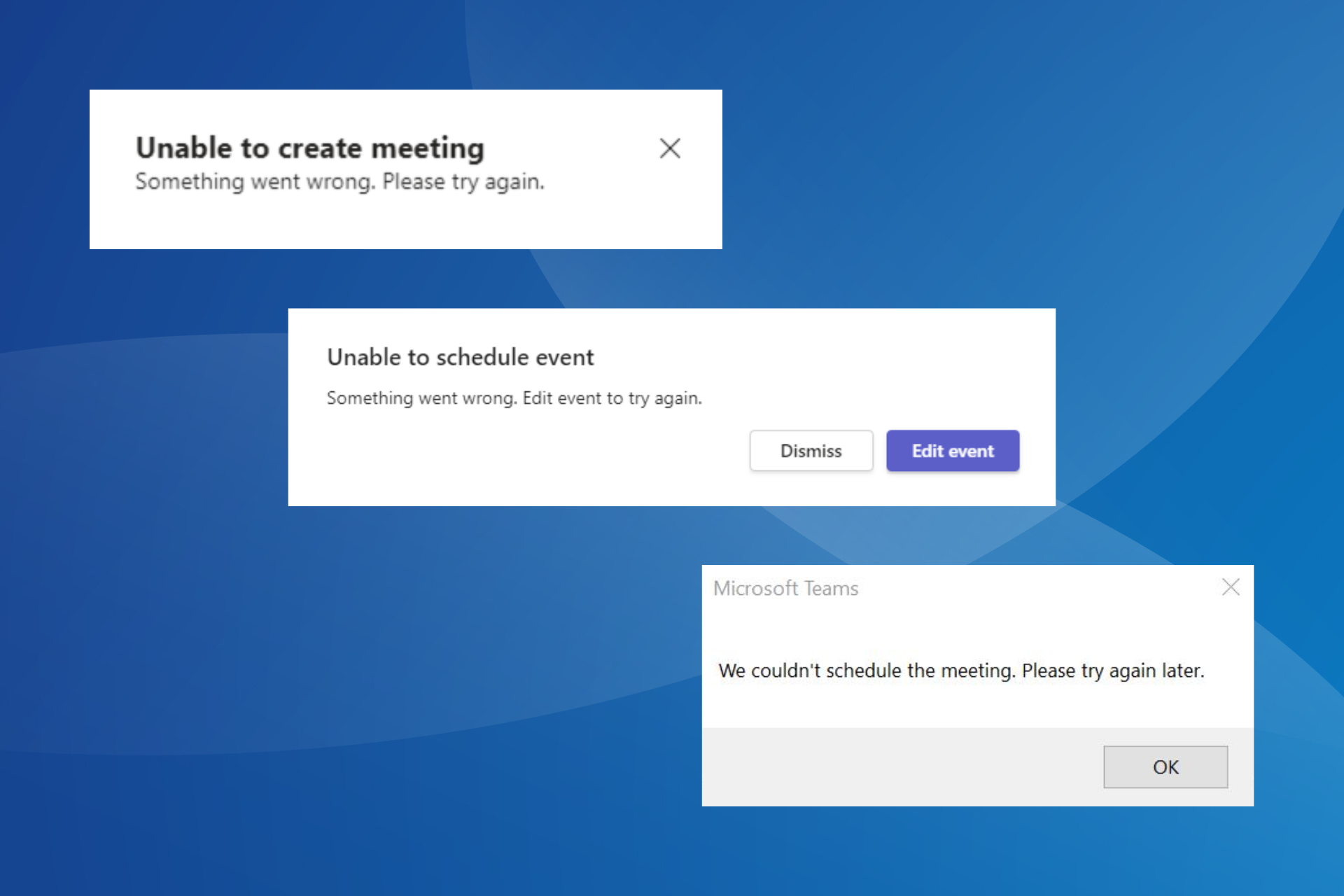 fix microsoft teams unable to create meeting